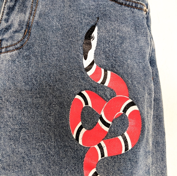 Sold! Adika Snakey Mom Jeans High Waist Vtg Snake - Picture 7 of 16